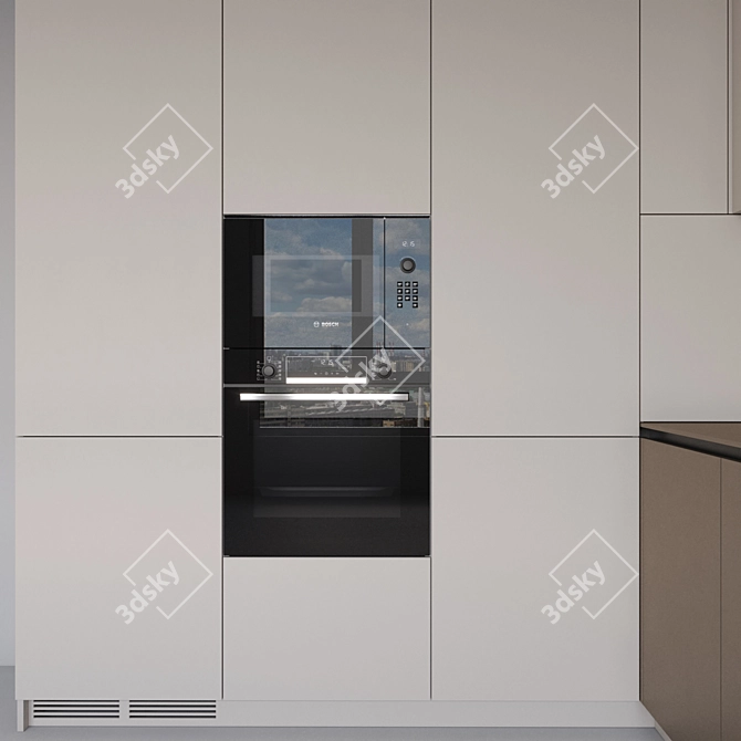 Modern Style Kitchen with Island 3D model image 5