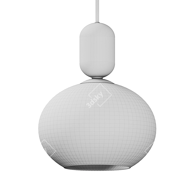 Modern Black Metal Pendant Light 3D model image 3