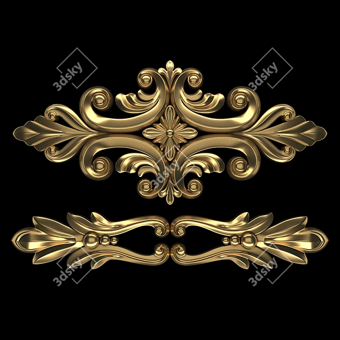 3D Max Ornament Model Gold 3D model image 1