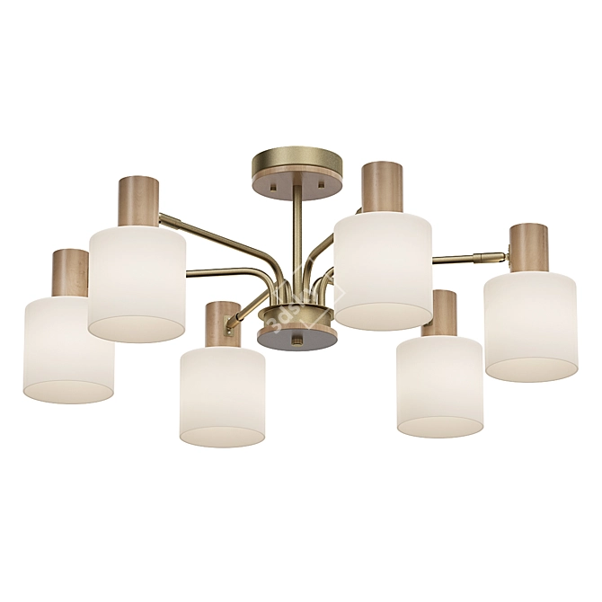 Elegant Glass Chandelier INGRID 6 3D model image 1