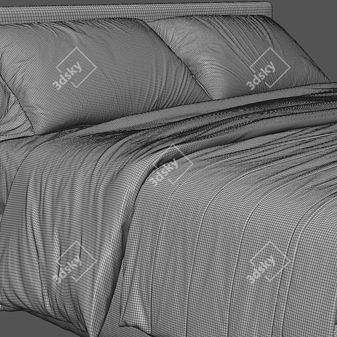 Modern Merkurio Bed 3D Model 3D model image 3