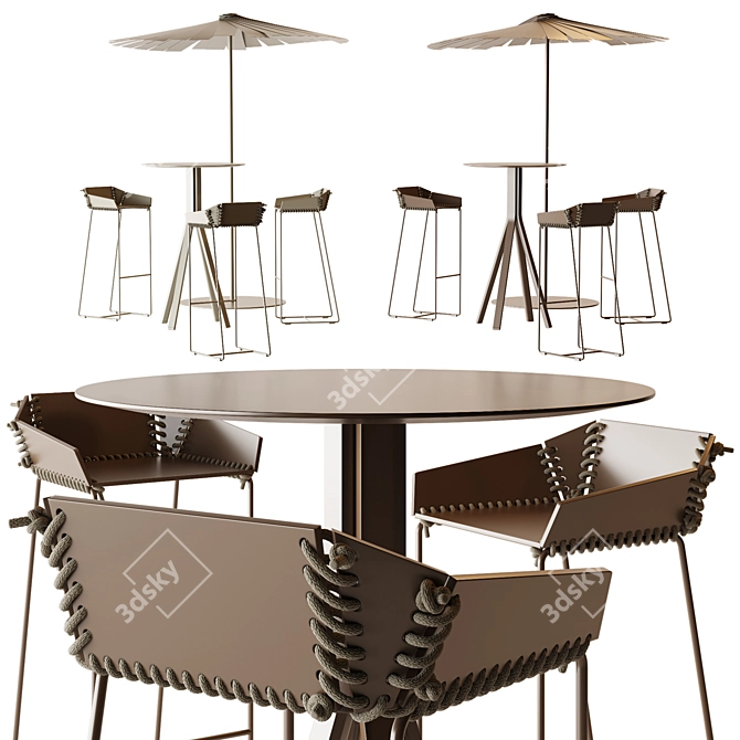 Fashion-inspired Textile Furniture Stack 3D model image 3