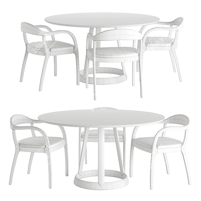 Modern Dining Set Greeny Timeless 3D model image 4