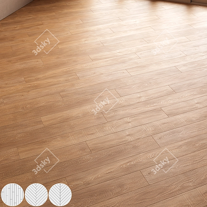 CoronaMultiMap Oak Parquet Flooring 3D model image 8