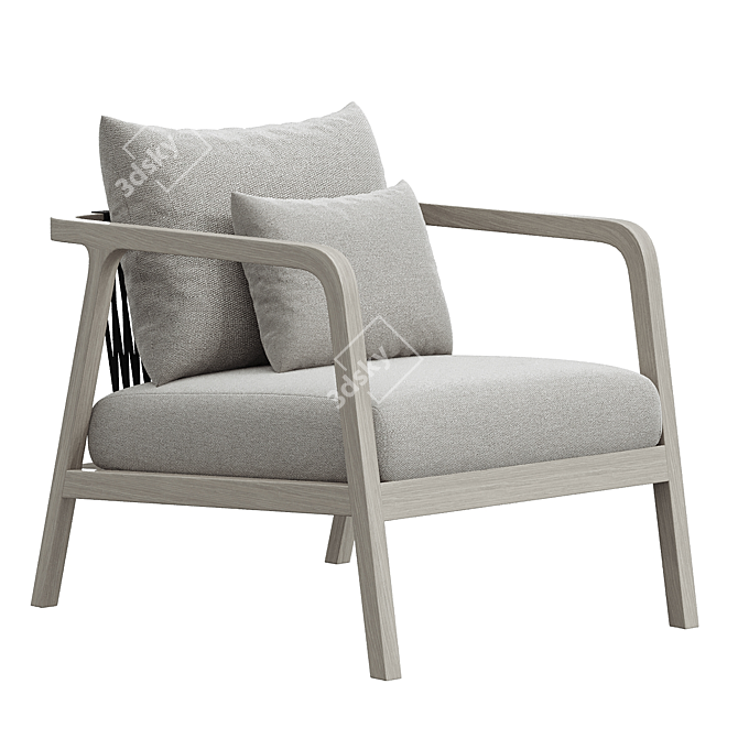 Stylish Numa Outdoor Chair 3D model image 3