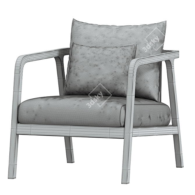 Stylish Numa Outdoor Chair 3D model image 4