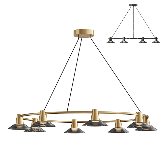 Modern Sphere Wall Lighting Fixture 3D model image 1