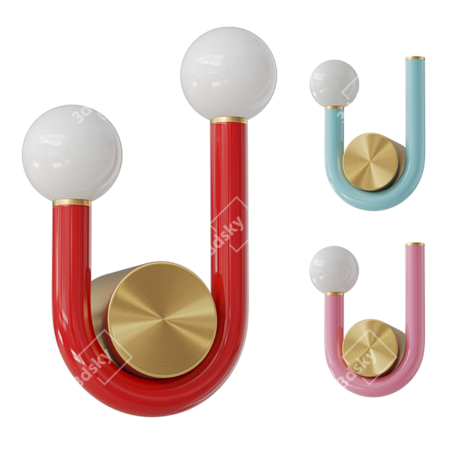 Modern Sphere Wall Lighting Fixture 3D model image 4