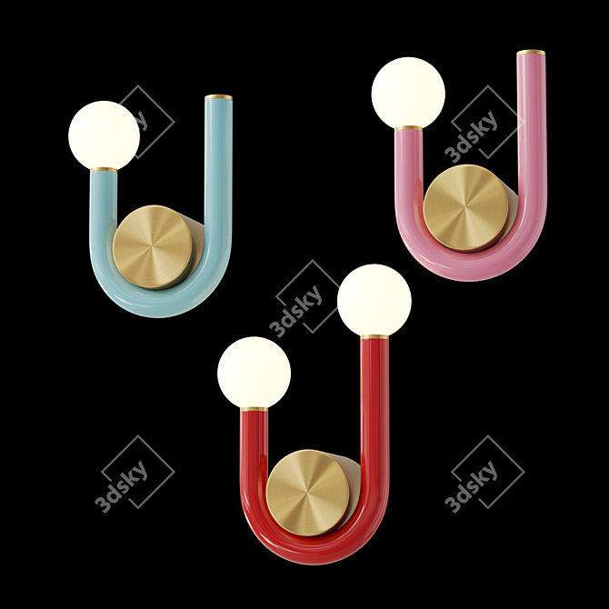 Modern Sphere Wall Lighting Fixture 3D model image 5