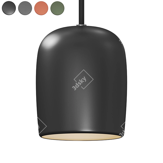 Elegant Scandinavian Pendant Light 3D model image 1