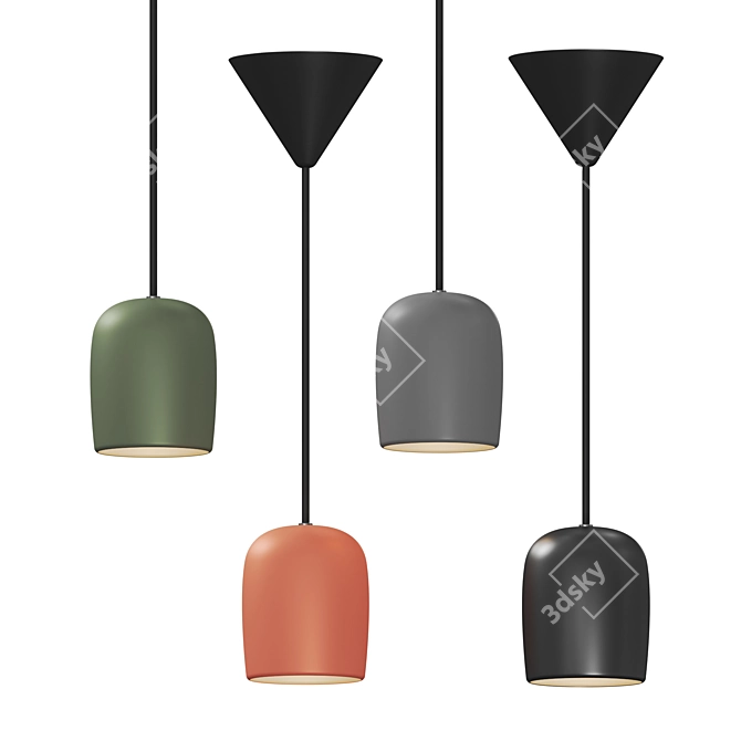 Elegant Scandinavian Pendant Light 3D model image 2