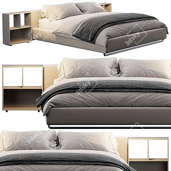 Flexform Groundpiece Bed 3D Model 3D model image 4