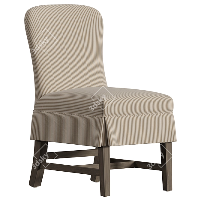 Ticking Stripe Dining Chair 3D model image 1