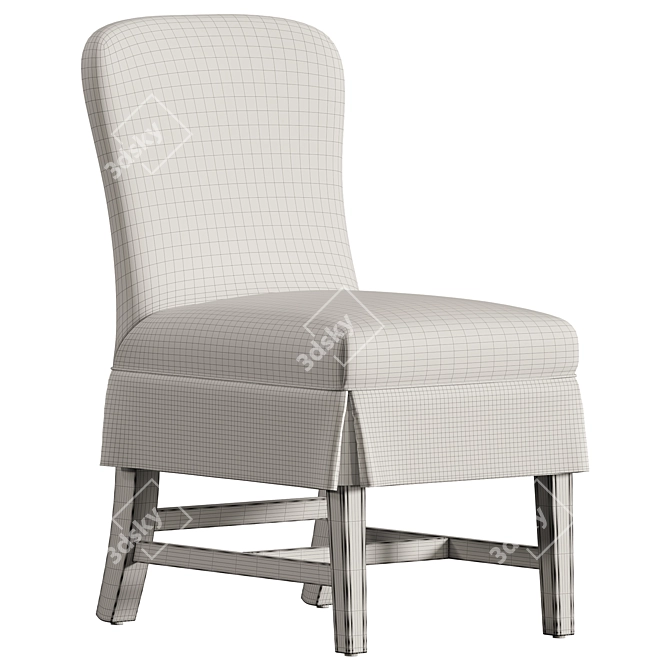 Ticking Stripe Dining Chair 3D model image 2