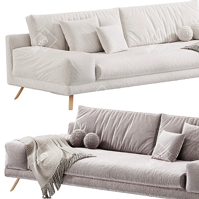 Contemporary Ian Sofa Design 3D model image 4