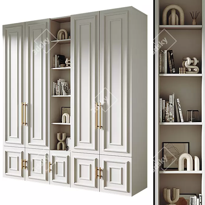 Modern Wardrobe Model 55 3D model image 2