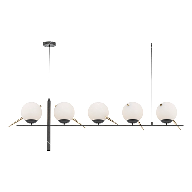 Modern Black Base Branch Chandelier 3D model image 2