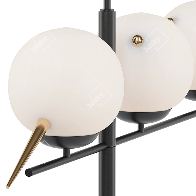 Modern Black Base Branch Chandelier 3D model image 3