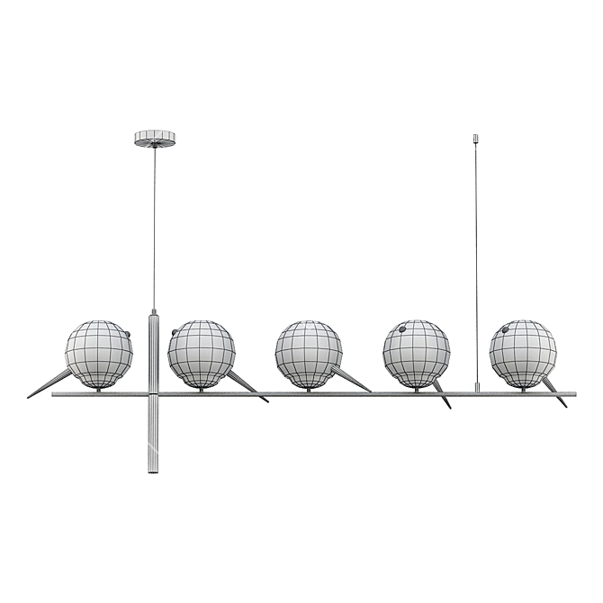 Modern Black Base Branch Chandelier 3D model image 4