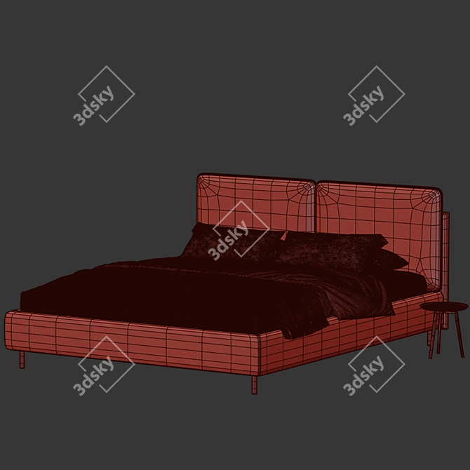 Elegant Frick Round Bed 3D model image 4