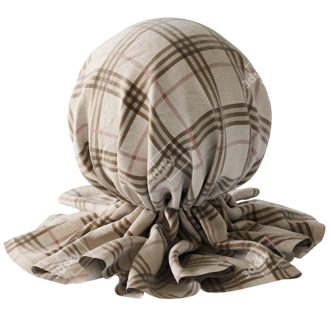 Russian Checkered Fabric 3D model image 3