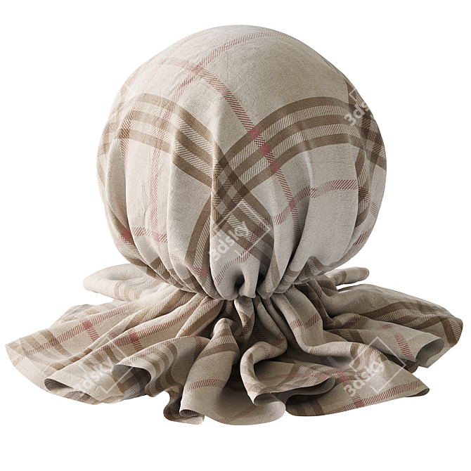 Russian Checkered Fabric 3D model image 4