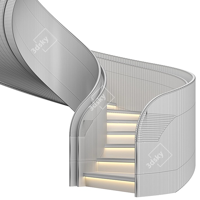 Premium Spiral Staircase 13 - 3Ds Max, OBJ 3D model image 5