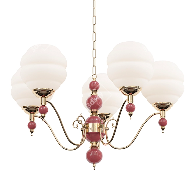 Elegant Creamy Kalco Chandelier 3D model image 1