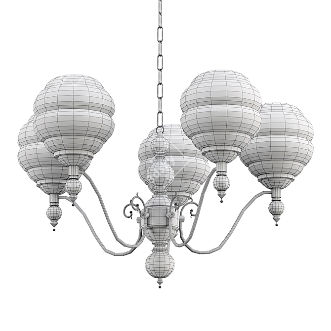 Elegant Creamy Kalco Chandelier 3D model image 2