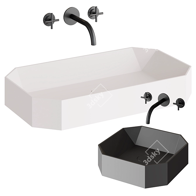 Origami Bathroom Sink 3D model image 1