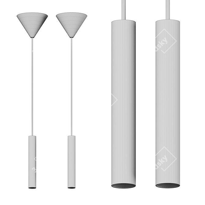 Modern Omari Pendant Light 3D model image 2