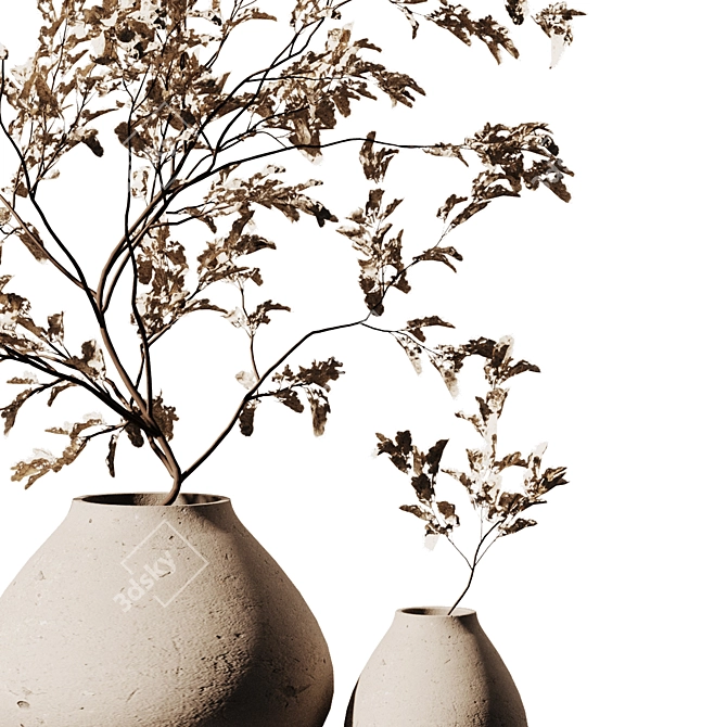 Botanical Bliss Dry Flower Bouquet 3D model image 3