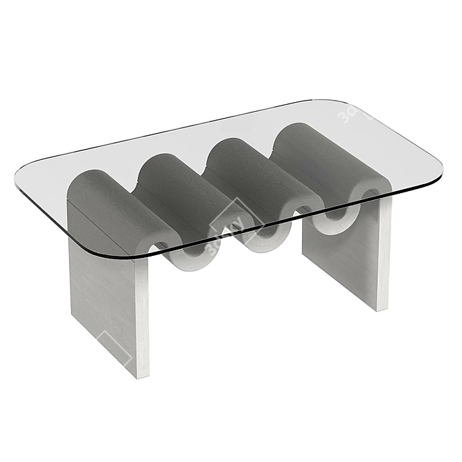 Modern Aria Coffee Table: 60.9x101.6x41.4cm 3D model image 4