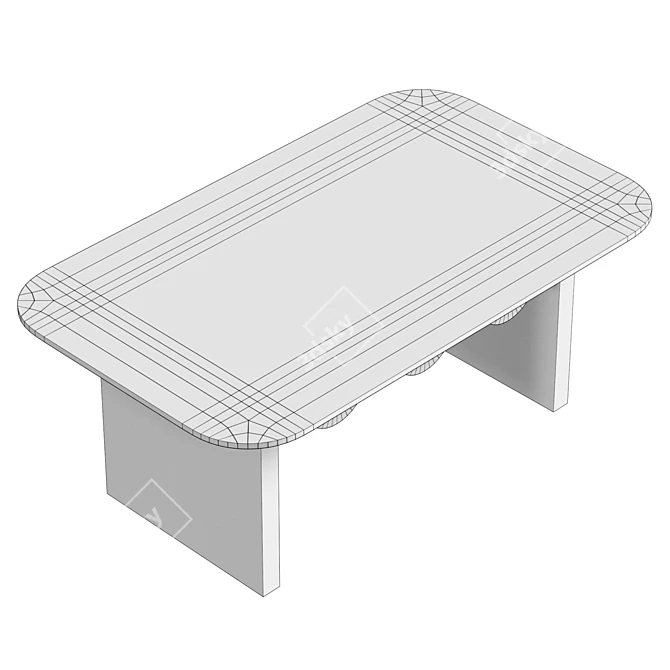 Modern Aria Coffee Table: 60.9x101.6x41.4cm 3D model image 6
