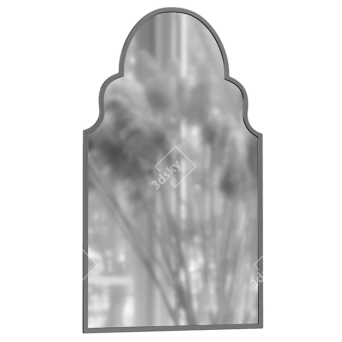 Arcus Black Metal Arched Mirror 3D model image 1
