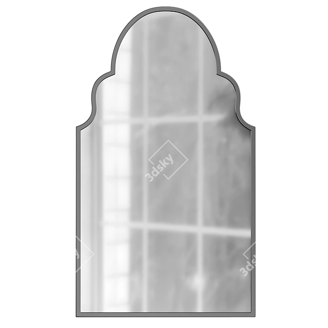 Arcus Black Metal Arched Mirror 3D model image 2