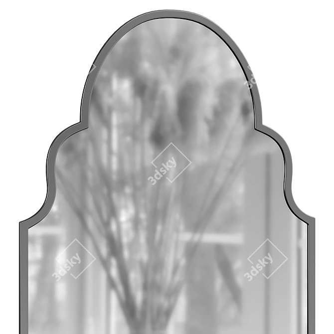 Arcus Black Metal Arched Mirror 3D model image 3