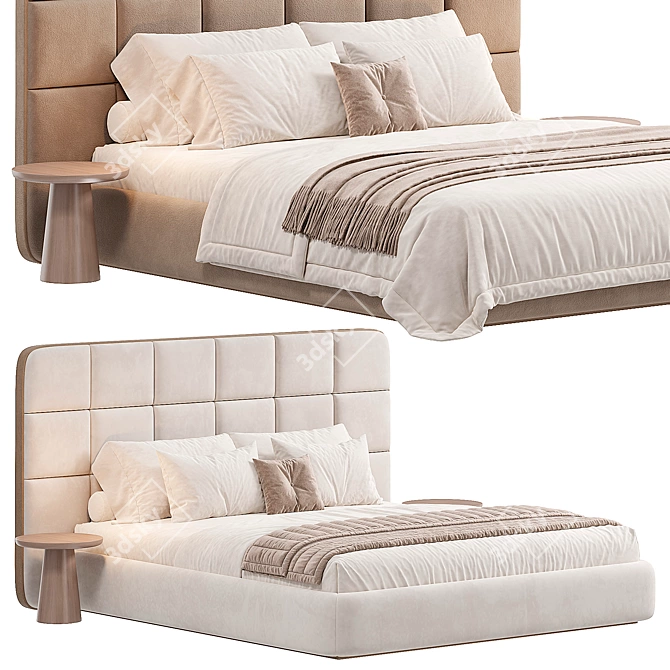 Contemporary Madrid Bed Frame 3D model image 2