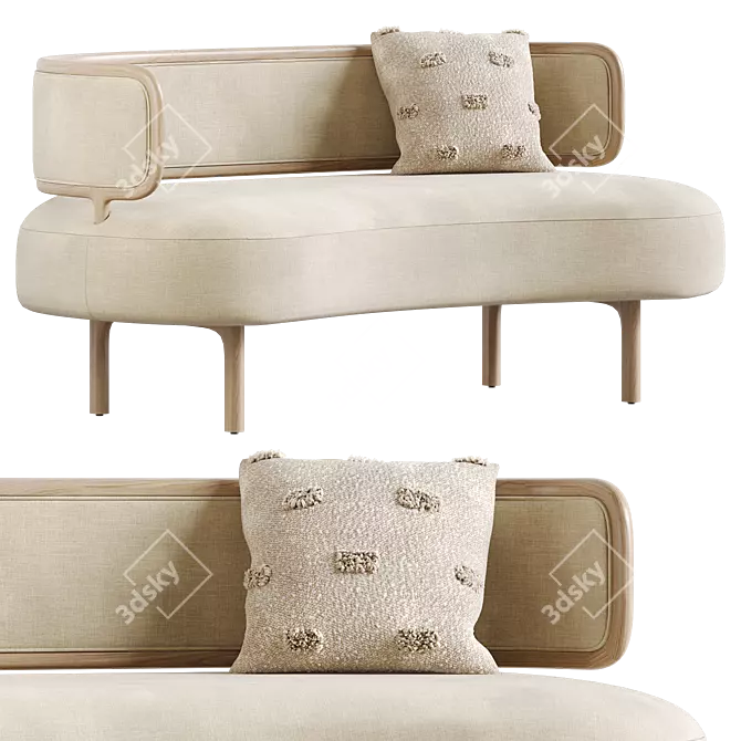 Studioilse Linen Sofa Eclectic Home 3D model image 1