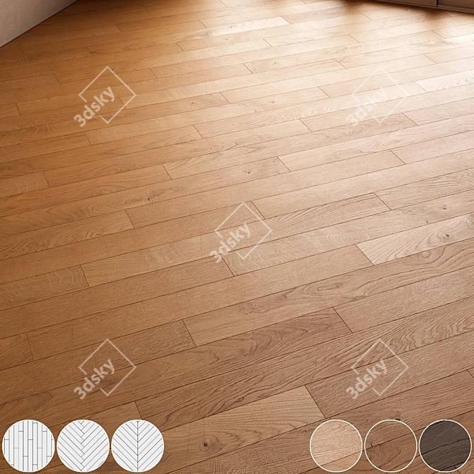 CoronaMultiMap Oak Parquet Flooring 3D model image 8