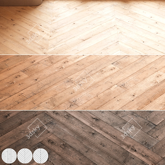 CoronaMultiMap Oak Parquet Flooring 3D model image 1