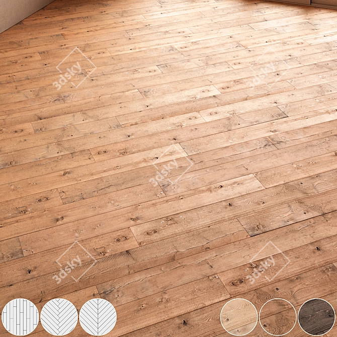 CoronaMultiMap Oak Parquet Flooring 3D model image 6