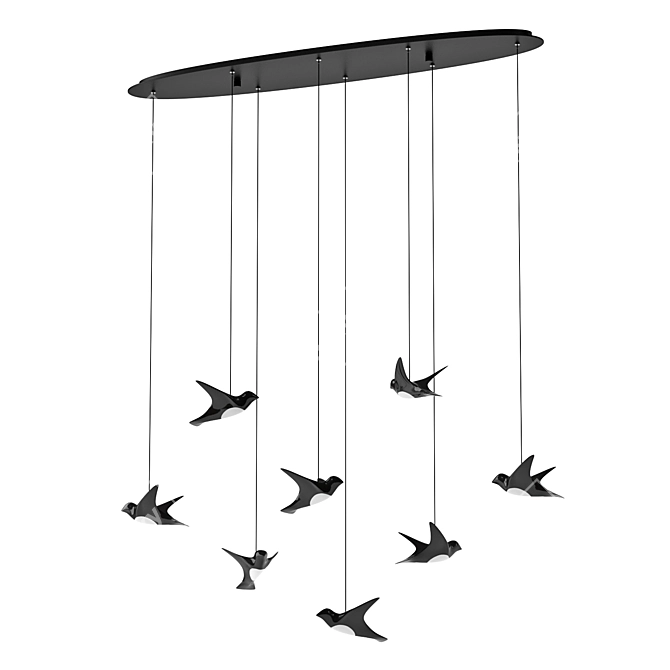 Bird-inspired LED Pendant Light 3D model image 2