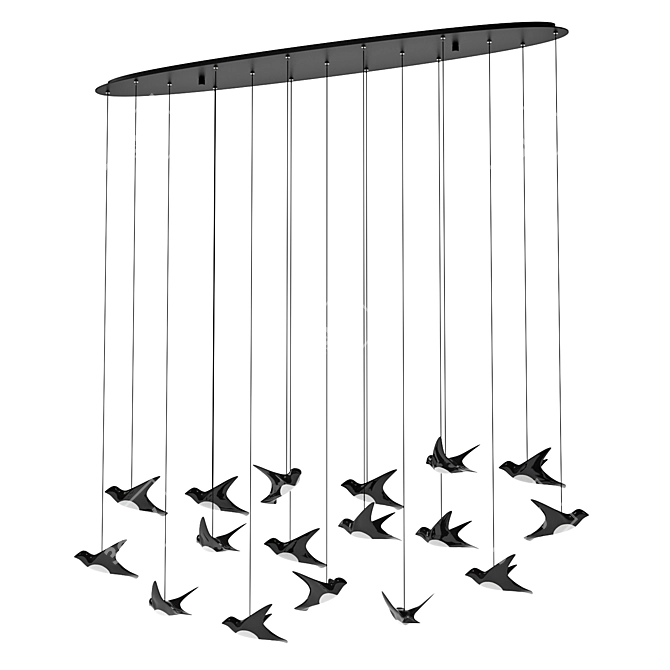 Bird-inspired LED Pendant Light 3D model image 3