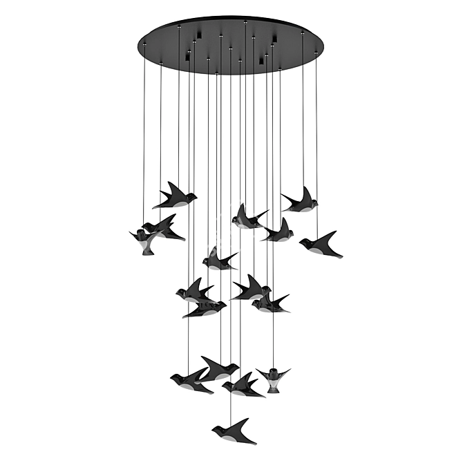 Bird-inspired LED Pendant Light 3D model image 4