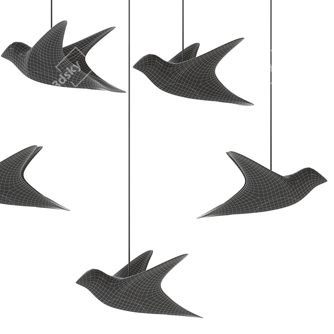 Bird-inspired LED Pendant Light 3D model image 6