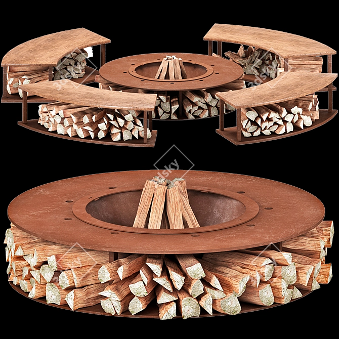 Outdoor Fire Pit Redesign 3D model image 3