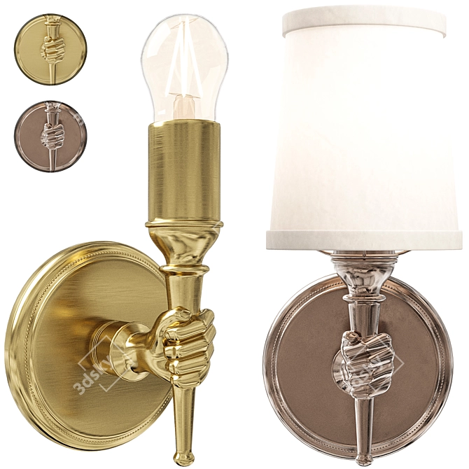 Hand Sconce: Elegant Wall Light 3D model image 1