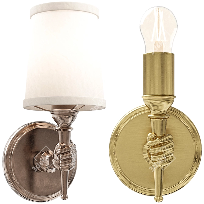 Hand Sconce: Elegant Wall Light 3D model image 2