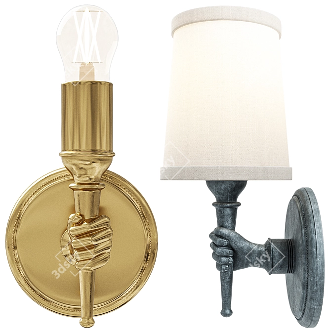 Hand Sconce: Elegant Wall Light 3D model image 8